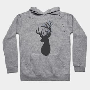 Stag silhouette with Leafy antlers Hoodie